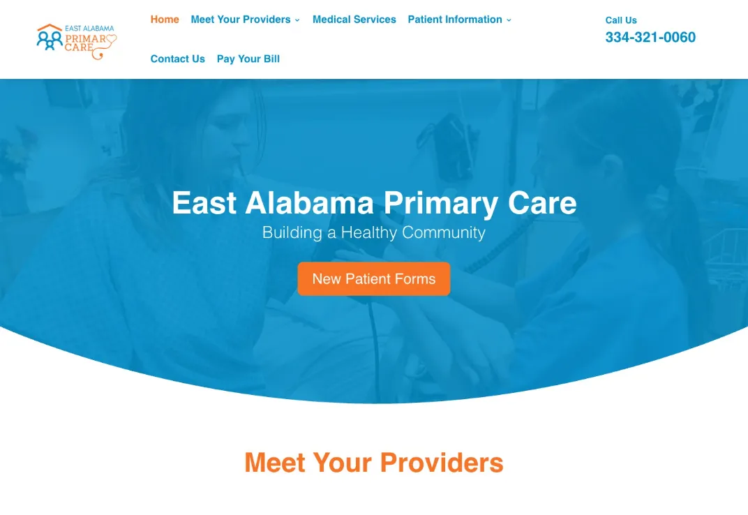 East Alabama Primary Care website before Gray28