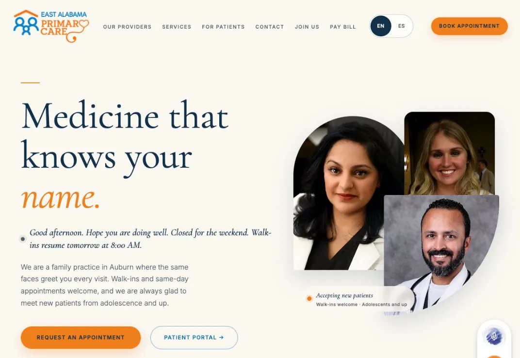 East Alabama Primary Care website built by Gray28