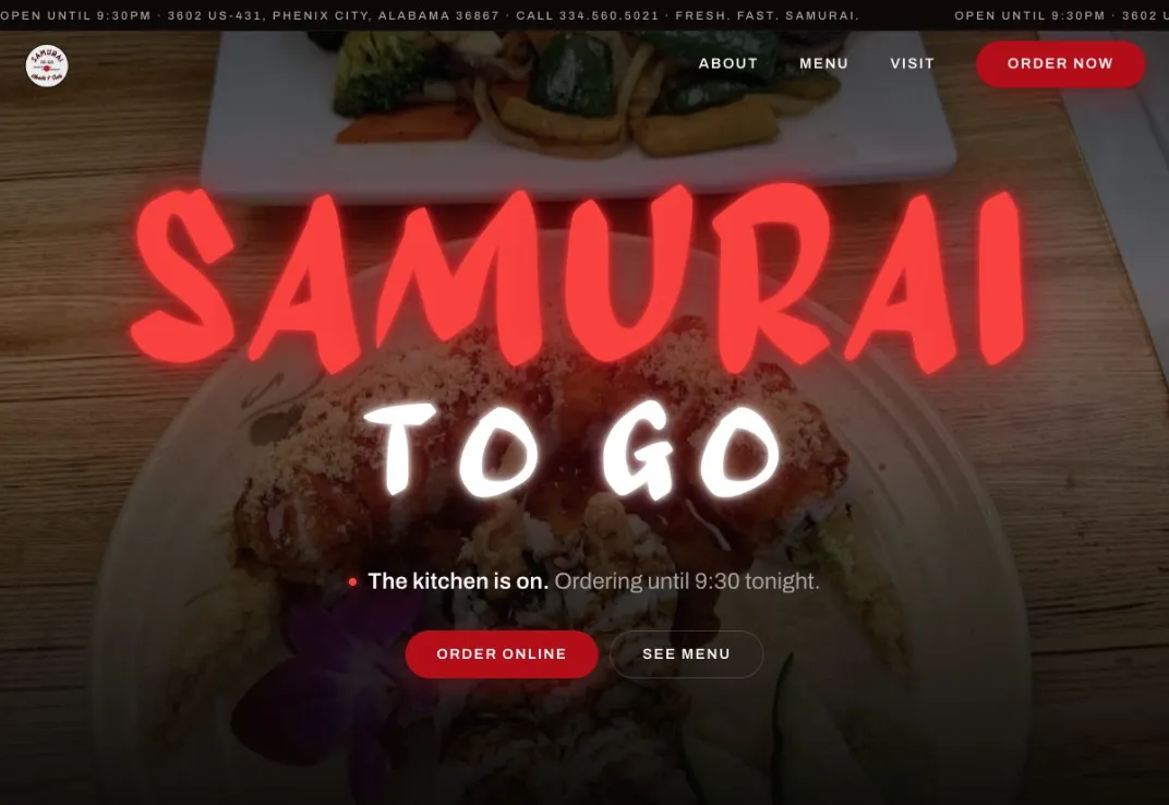 The SAMURAI TO GO experience built by gray28